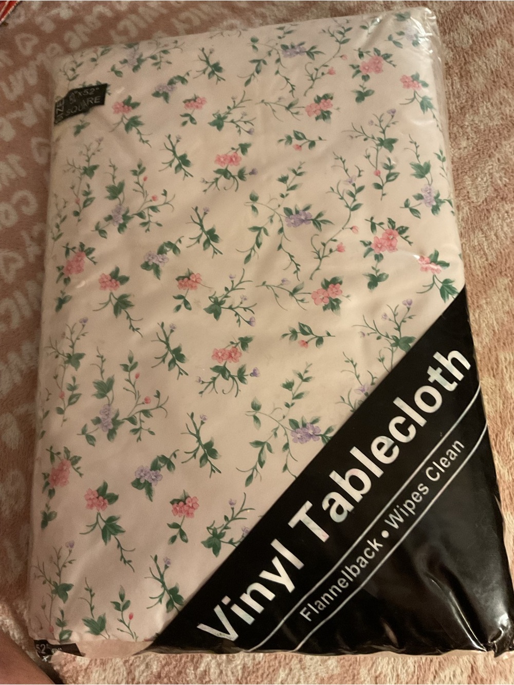New Homestyle Decor square 52”x 52” vinyl flannel back tablecloth